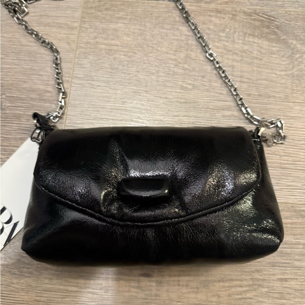 Zara Black Leather Chain Bag - Picture 2 of 4